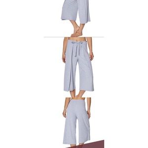 Betsy Johnson Lace Up Ribbed Knit Wide Leg